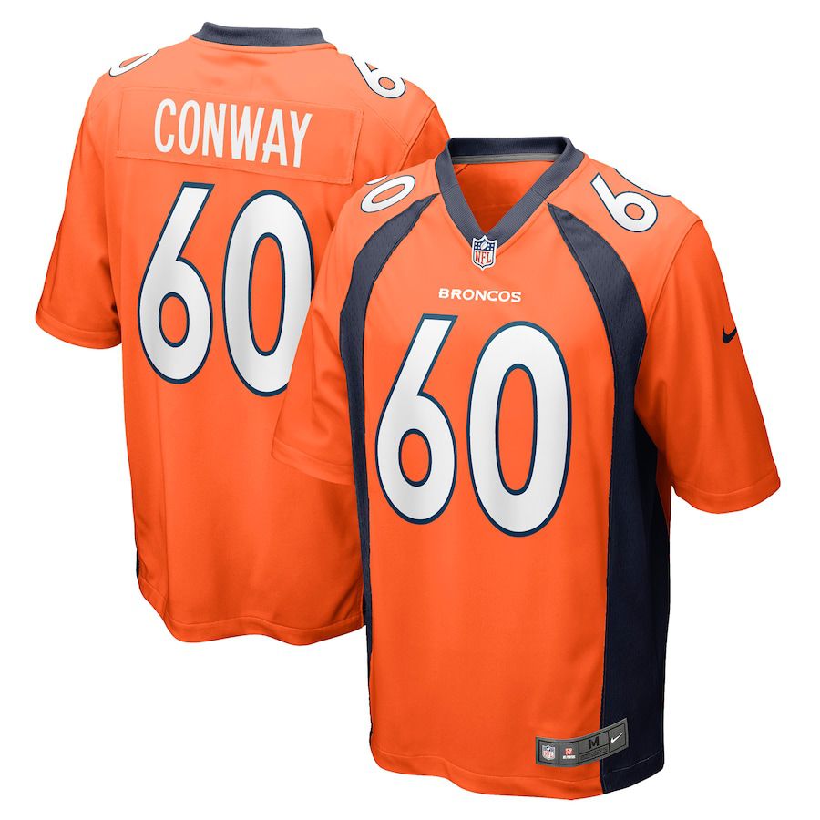 Men Denver Broncos #60 Cody Conway Nike Orange Game NFL Jersey